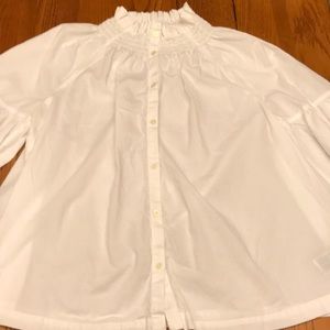 Gap White cotton blouse with long sleeves.